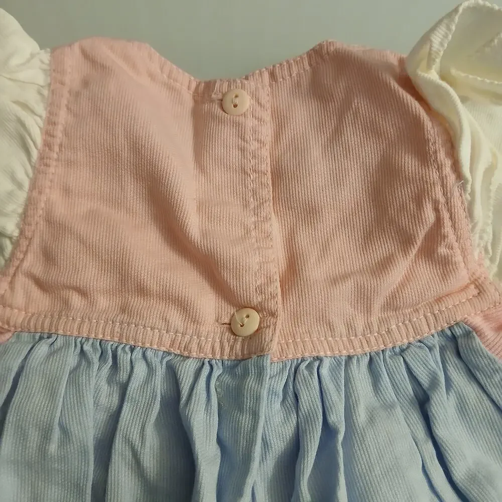 Vintage Sonya's Baby‎ Girl Romper Size 2 Pastel Mouse Patch WINDOW 80s 90s